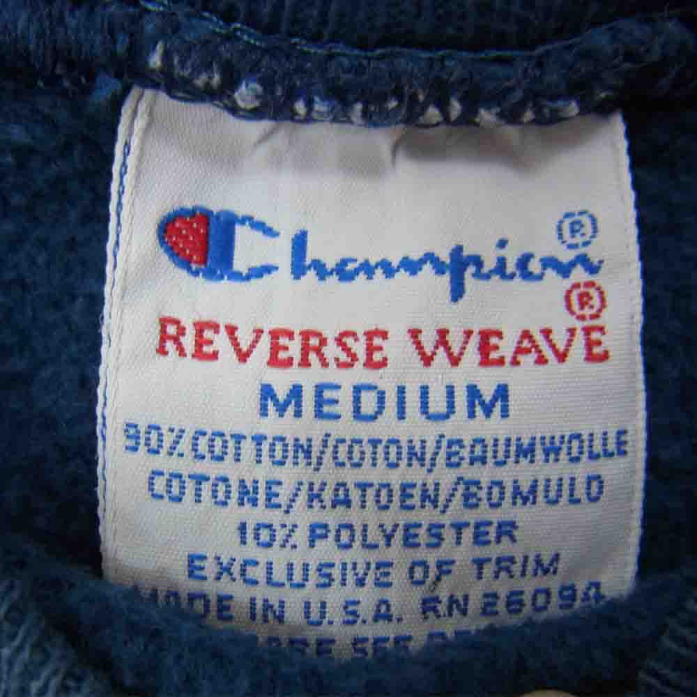Champion チャンピオン ビンテージ USA製 90s 刺?タグ リバースウィーブ 半袖 スウェット ブルー系 M【中古】