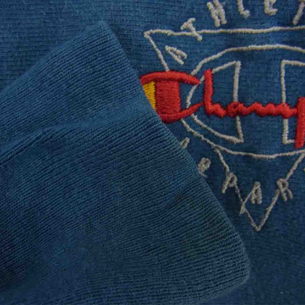 Champion チャンピオン ビンテージ USA製 90s 刺?タグ リバースウィーブ 半袖 スウェット ブルー系 M【中古】