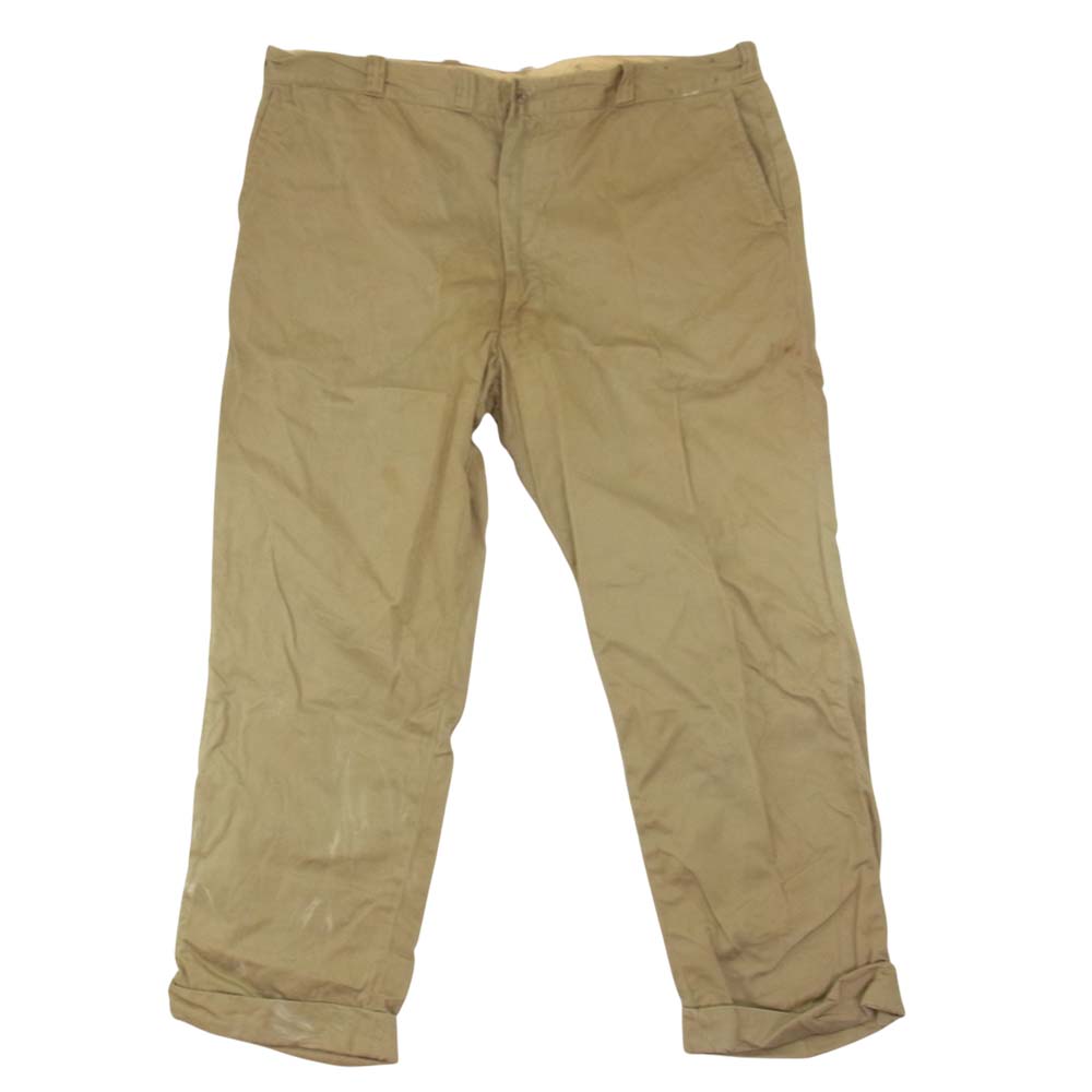 Lee リー ビンテージ 60s Chetopa Twill チノ トラウザー パンツ 三角マチ付 ワークパンツ ベージュ系 サイズ表記無【中古】