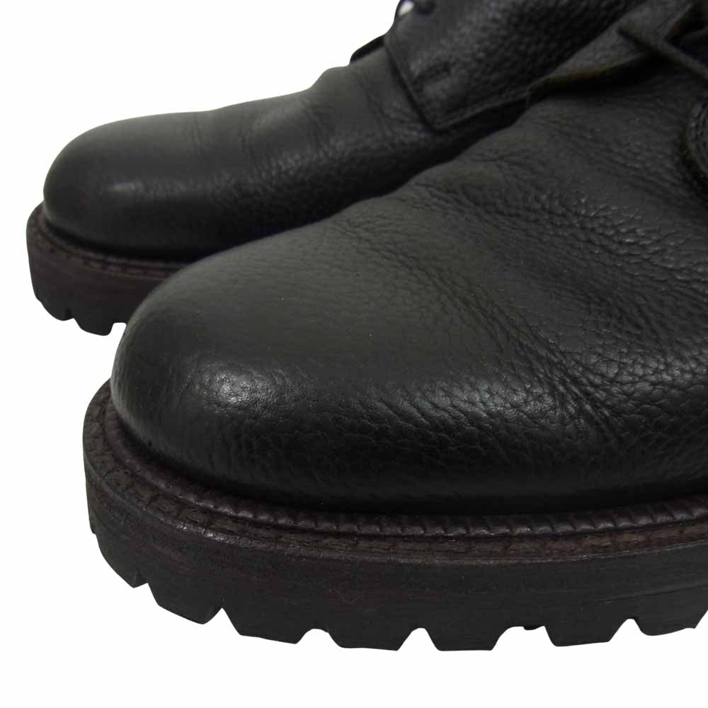 foot the coacher フットザコーチャー グレインレザー サイドジップ レースアップ ブーツ ブラック系 サイズ表記無【中古】