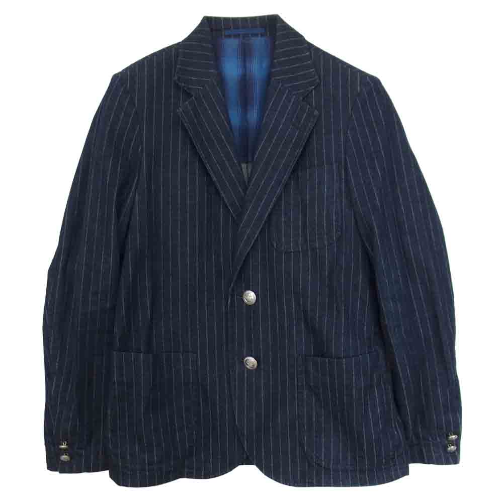 The Stylist Japan ザスタイリストジャパン TSJJ-64901-04 ストライプ デニム 2B ジャケット ネイビー系 XS【中古】