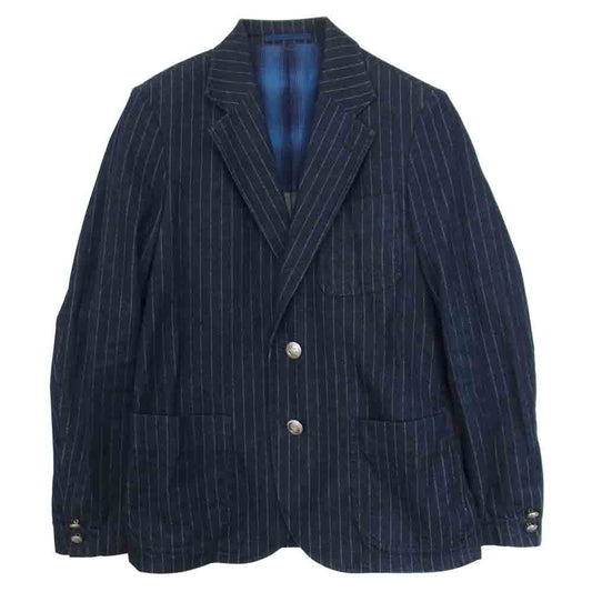 The Stylist Japan ザスタイリストジャパン TSJJ-64901-04 ストライプ デニム 2B ジャケット ネイビー系 XS【中古】