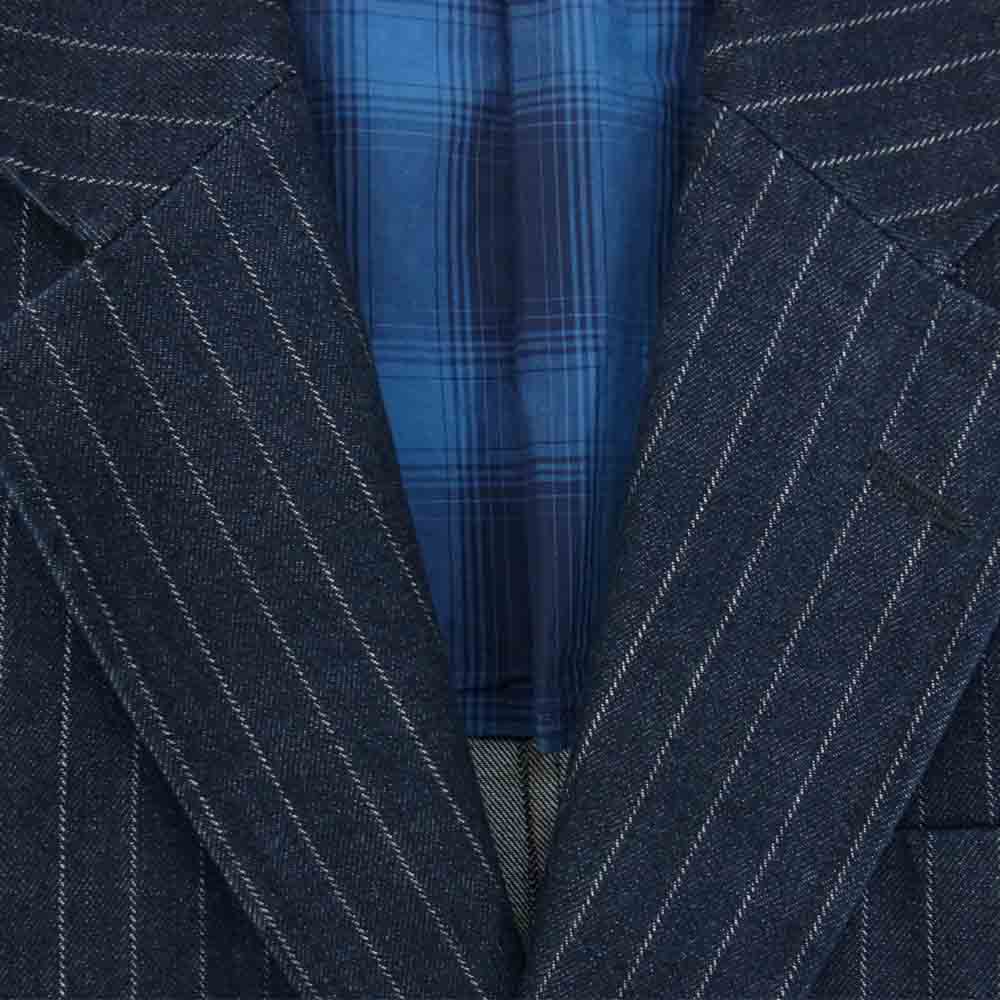 The Stylist Japan ザスタイリストジャパン TSJJ-64901-04 ストライプ デニム 2B ジャケット ネイビー系 XS【中古】