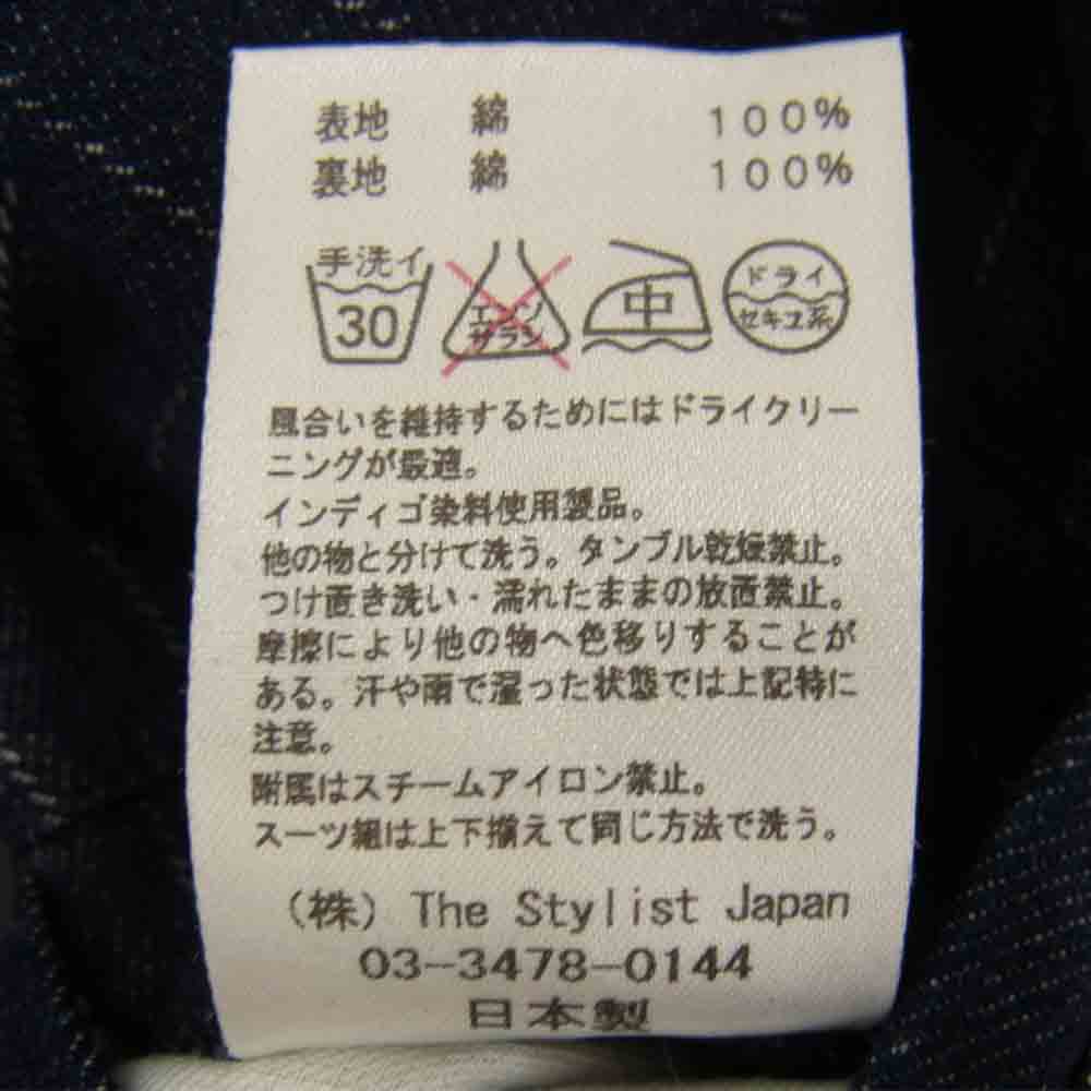 The Stylist Japan ザスタイリストジャパン TSJJ-64901-04 ストライプ デニム 2B ジャケット ネイビー系 XS【中古】