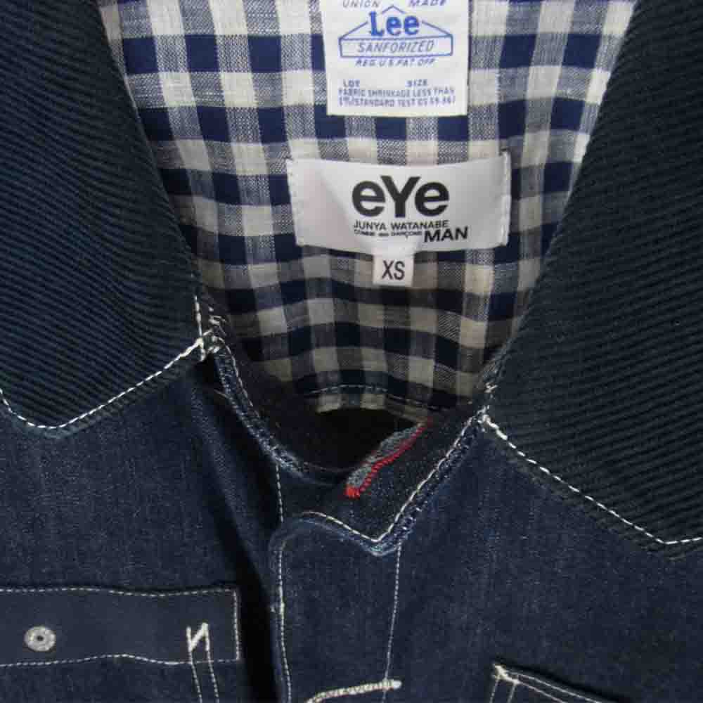 COMME des GARCONS コムデギャルソン JUNYA WATANABE MAN eYe × Lee WA-C904 ジュンヤワタナベマン リー 素材切替 パッチワーク デニム カバーオール ジャケット インディゴブルー系 XS【中古】
