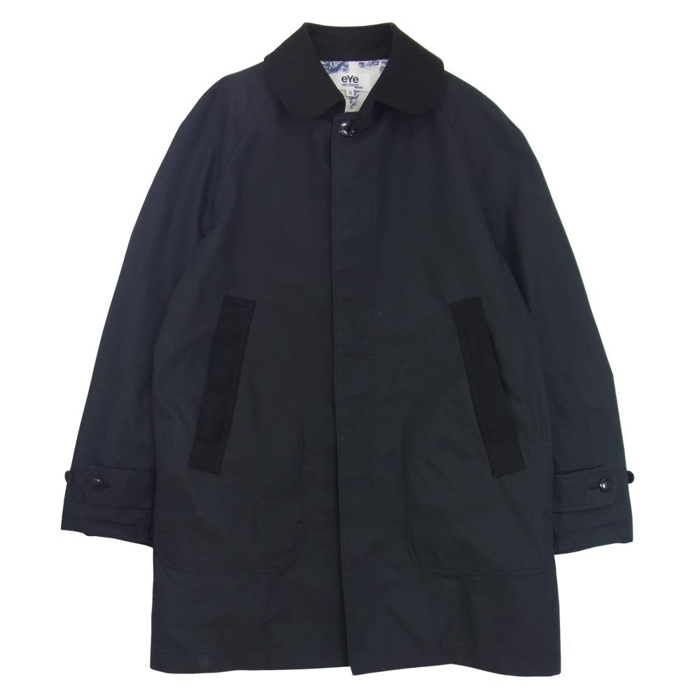 COMME des GARCONS コムデギャルソン JUNYA WATANABE MAN eYe WE-C902 C/N コットン ナイロン  ギャバジン ステンカラーコート ネイビー系 S【中古】