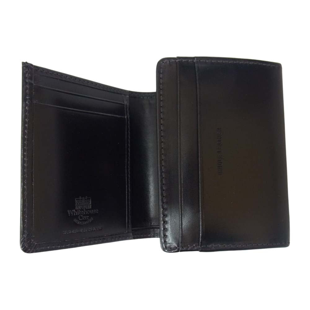 WHITE HOUSE COX ホワイトハウスコックス S1975 COMPACT WALLET BRIDLE LEATHER ブライドルレザー 三つ折り財布 コンパクト ウォレット ブラック系【中古】