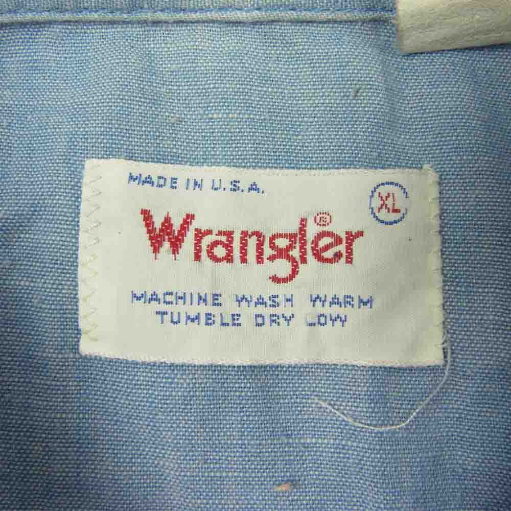 Wrangler ラングラー ビンテージ USA製 70s ウエスタン シャツ インディゴブルー系 XL【中古】