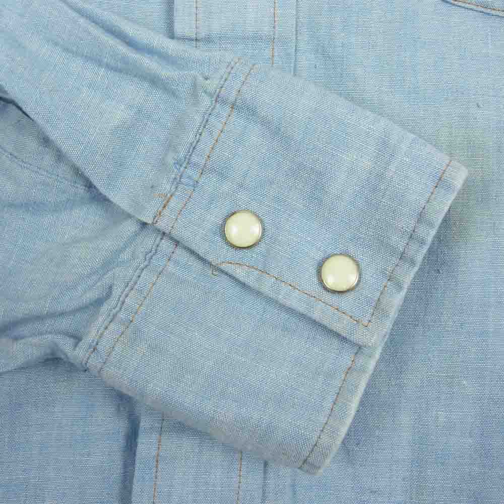 Wrangler ラングラー ビンテージ USA製 70s ウエスタン シャツ インディゴブルー系 XL【中古】