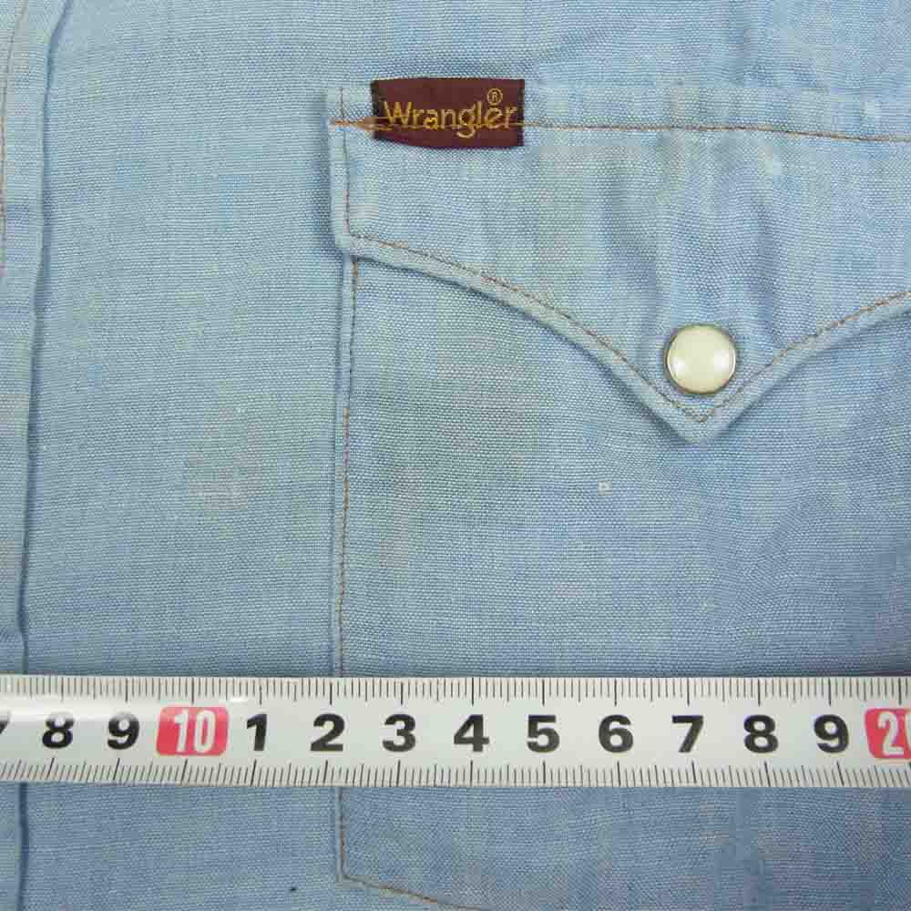 Wrangler ラングラー ビンテージ USA製 70s ウエスタン シャツ インディゴブルー系 XL【中古】