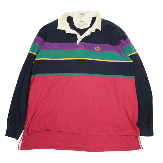 アイゾッド ラコステ ビンテージ USA製 90s ラガーシャツ マルチカラー系 L【中古】