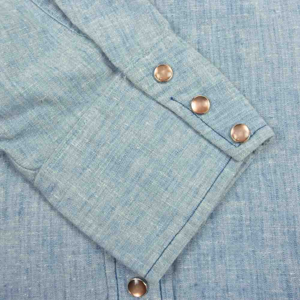 ビッグスミス ビンテージ 70s 80s ウエスタン シャツ  インディゴブルー系 17 33.5【中古】