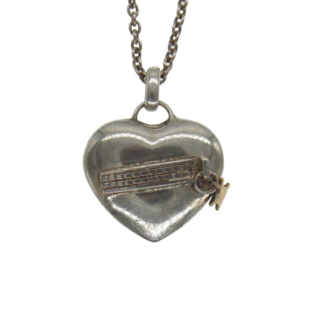 CELINE セリーヌ マカダム ハート ネックレス シルバー系【中古】