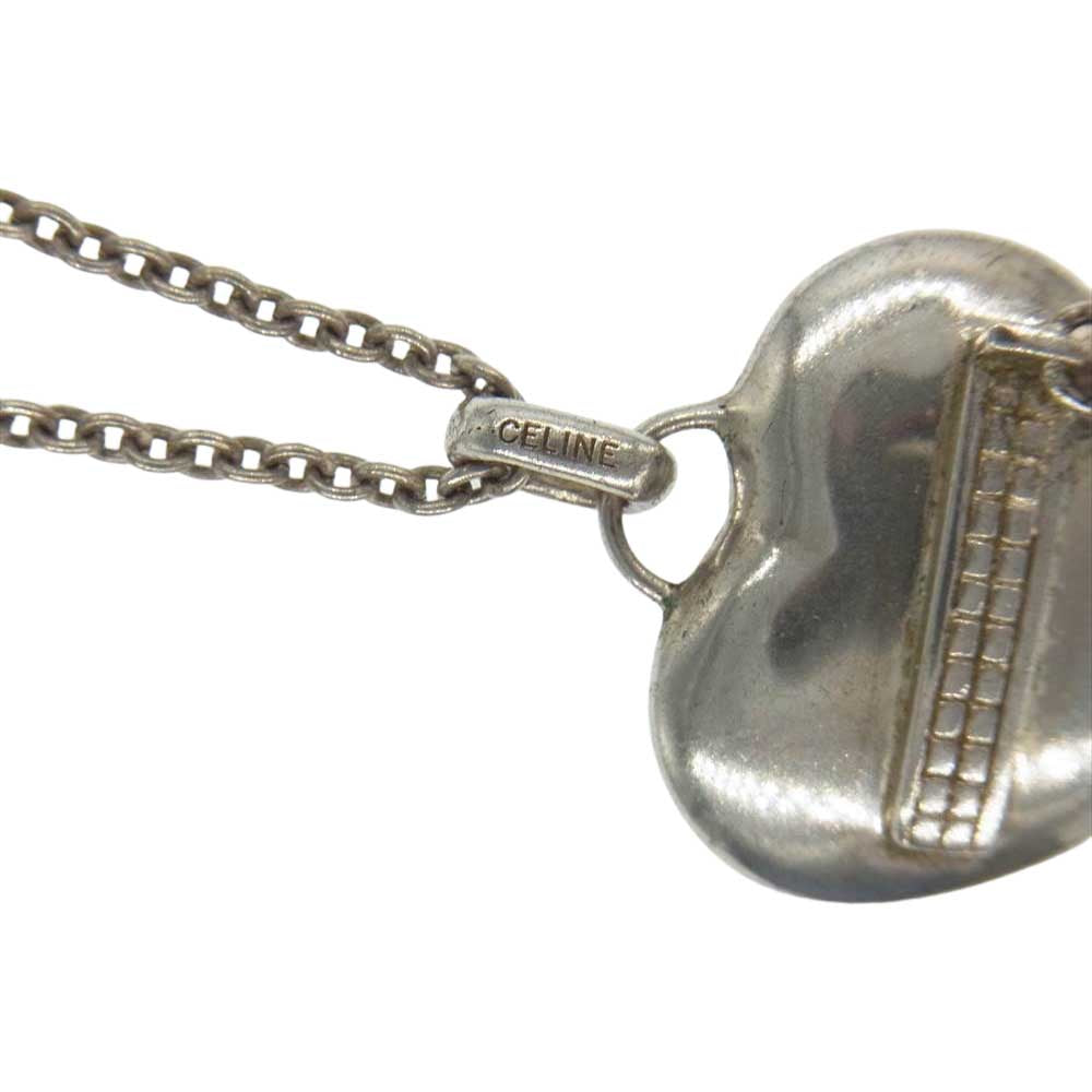 CELINE セリーヌ マカダム ハート ネックレス シルバー系【中古】