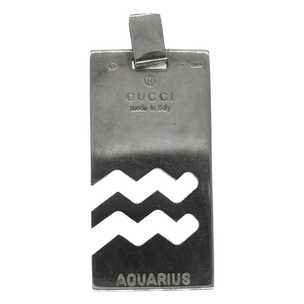 GUCCI グッチ アクエリアス 水瓶座 プレート ペンダントトップ シルバー系【中古】