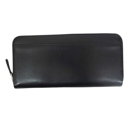 WHITE HOUSE COX ホワイトハウスコックス S1088 LARGE ZIP ROUND PURSE イングリッシュサドルレザー ラウンドジップ ウォレット ブラック系【中古】