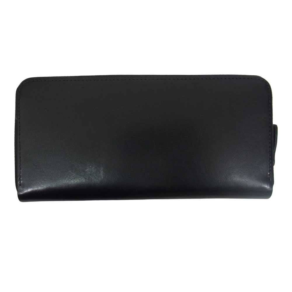 WHITE HOUSE COX ホワイトハウスコックス S1088 LARGE ZIP ROUND PURSE イングリッシュサドルレザー ラウンドジップ ウォレット ブラック系【中古】