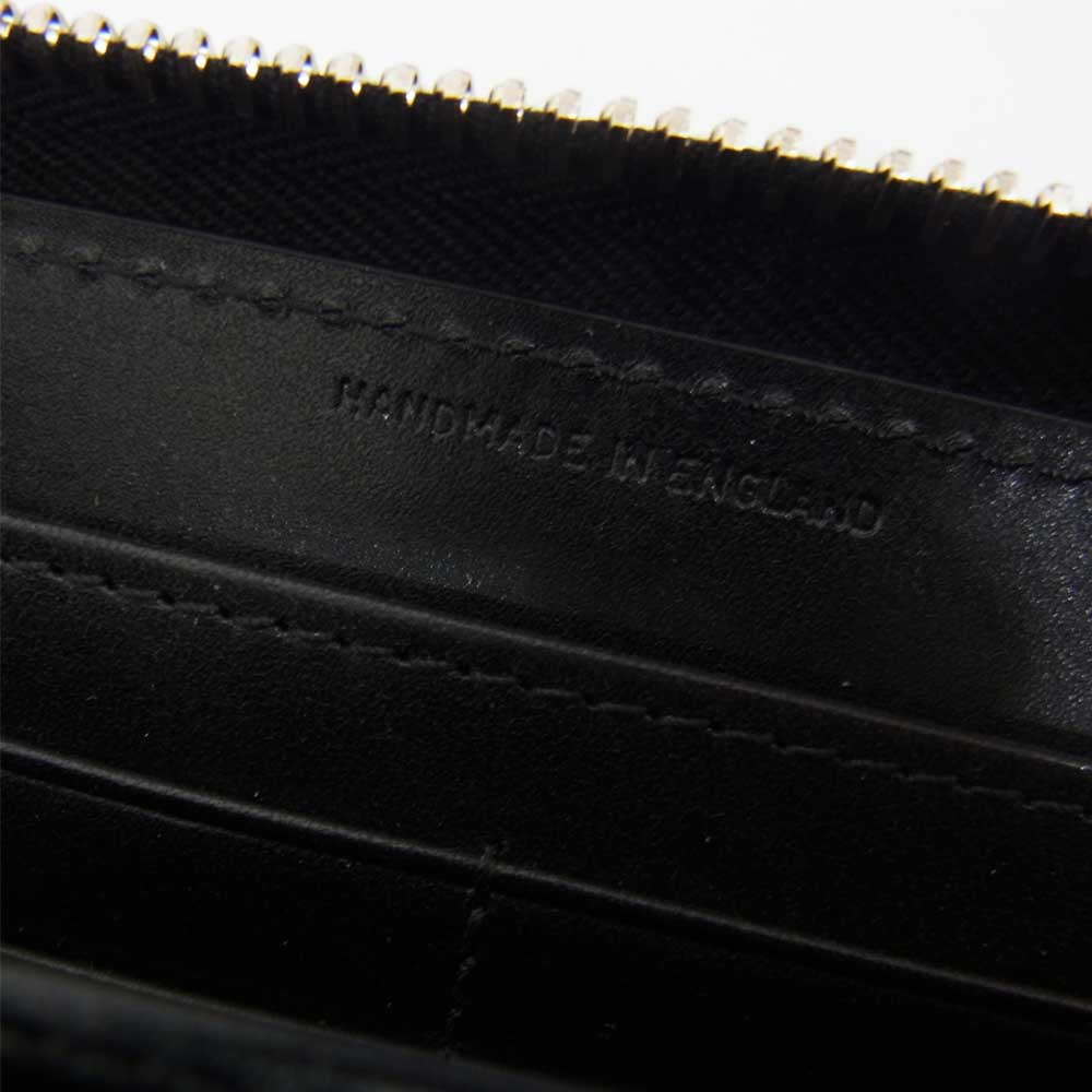 WHITE HOUSE COX ホワイトハウスコックス S1088 LARGE ZIP ROUND PURSE イングリッシュサドルレザー ラウンドジップ ウォレット ブラック系【中古】