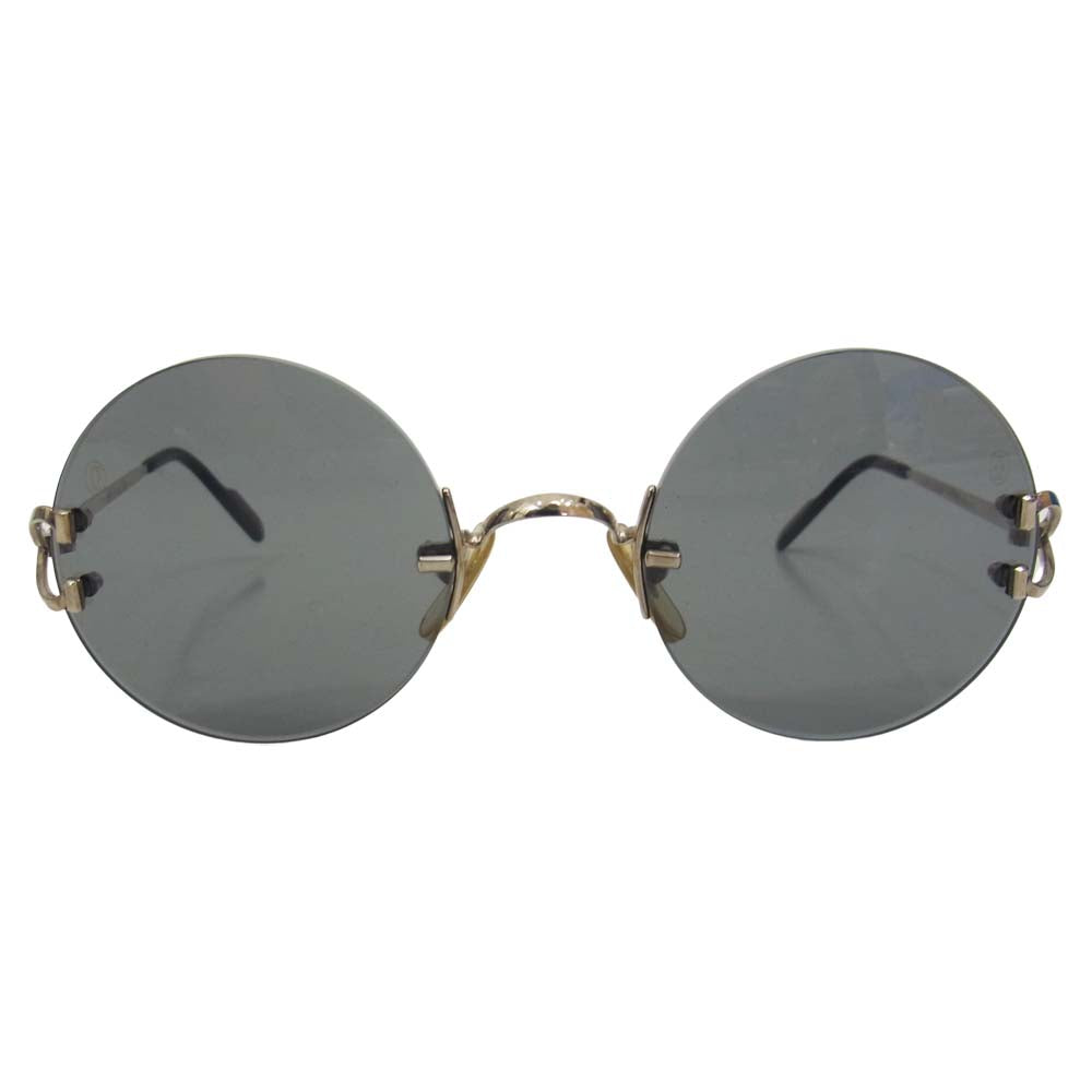 CARTIER カルティエ 1532848 ラウンド リムレス サングラス ブラック系【中古】