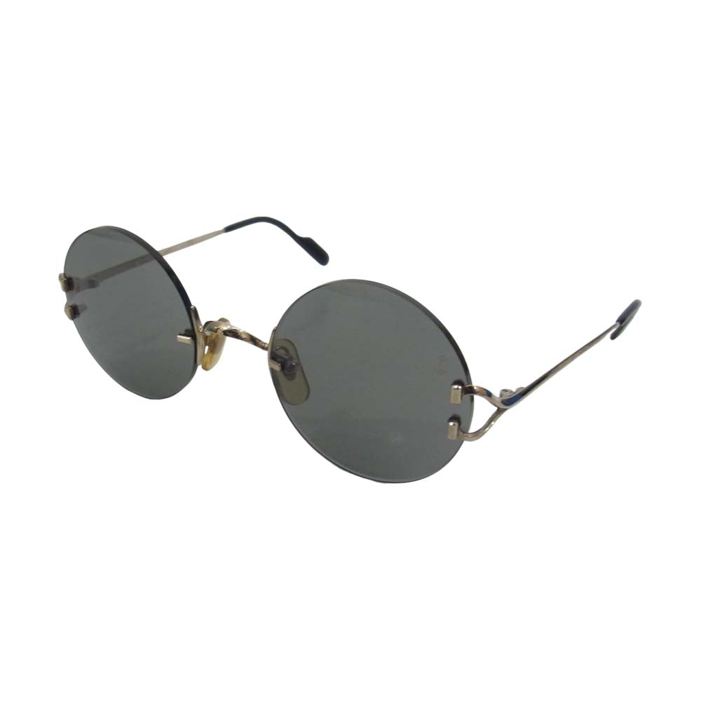 CARTIER カルティエ 1532848 ラウンド リムレス サングラス ブラック系【中古】