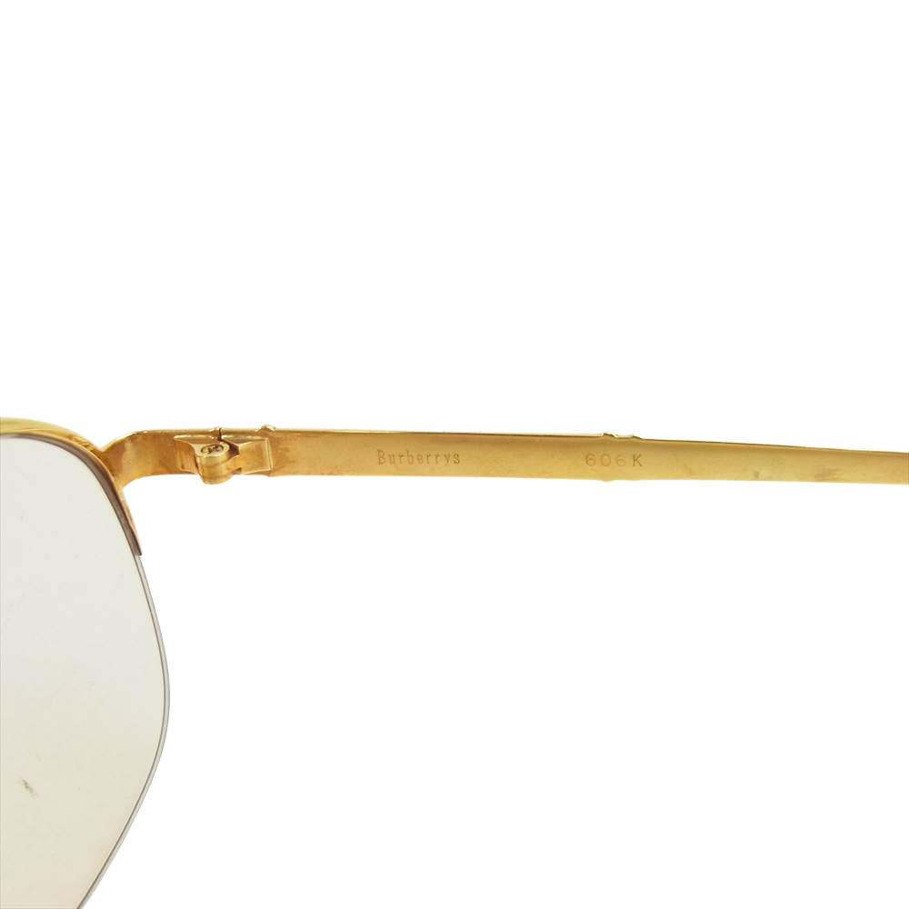 BURBERRY バーバリー K18フレーム 606K 度入り 眼鏡 ゴールド系【中古】