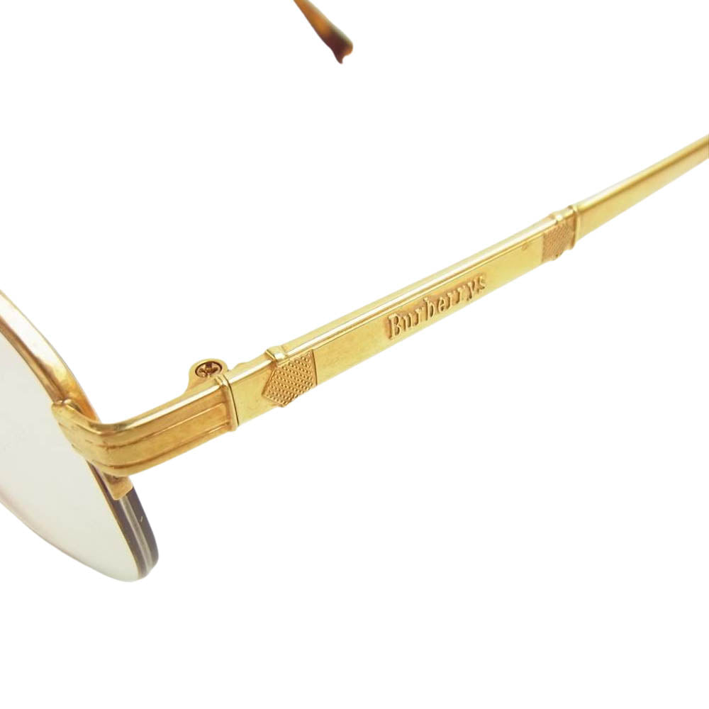 バーバリー　k18刻印有り メガネ　Burberry BURBERRY バーバリー K18フレーム 606K 度入り 眼鏡 ゴールド系【中古
