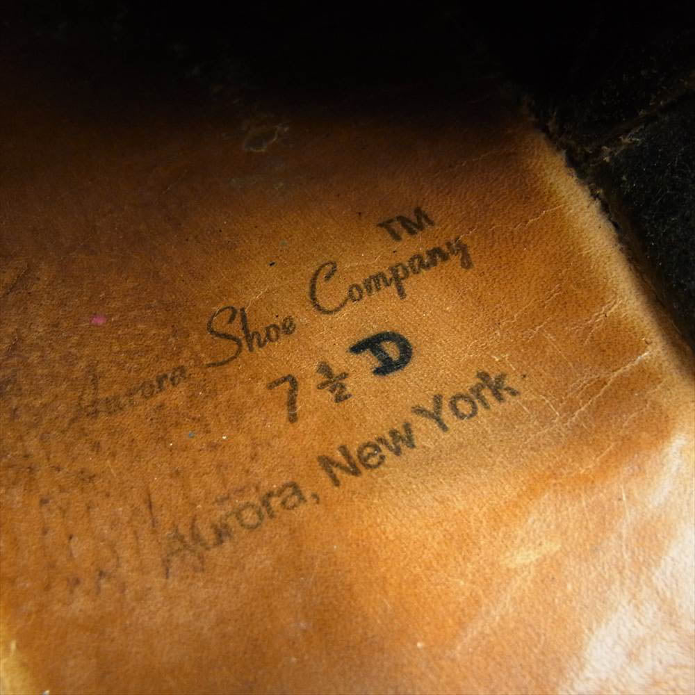 オーロラシューズ Middle English ミドルイングリッシュ レザー シューズ ブラック系 7.5Ｄ【中古】