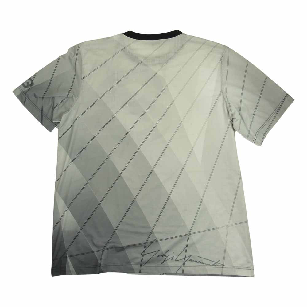 Yohji Yamamoto ヨウジヤマモト Y-3 ワイスリー DY7221 M AOP FOOTBALL SHIRT ロゴ フットボール Tシャツ グレー系 L【中古】