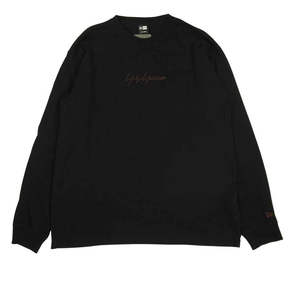 Yohji Yamamoto ヨウジヤマモト POUR HOMME NEW ERA 19AW SIGN LOGO TEE ロゴ刺繍 長袖 Tシャツ ブラック系 XXL【中古】