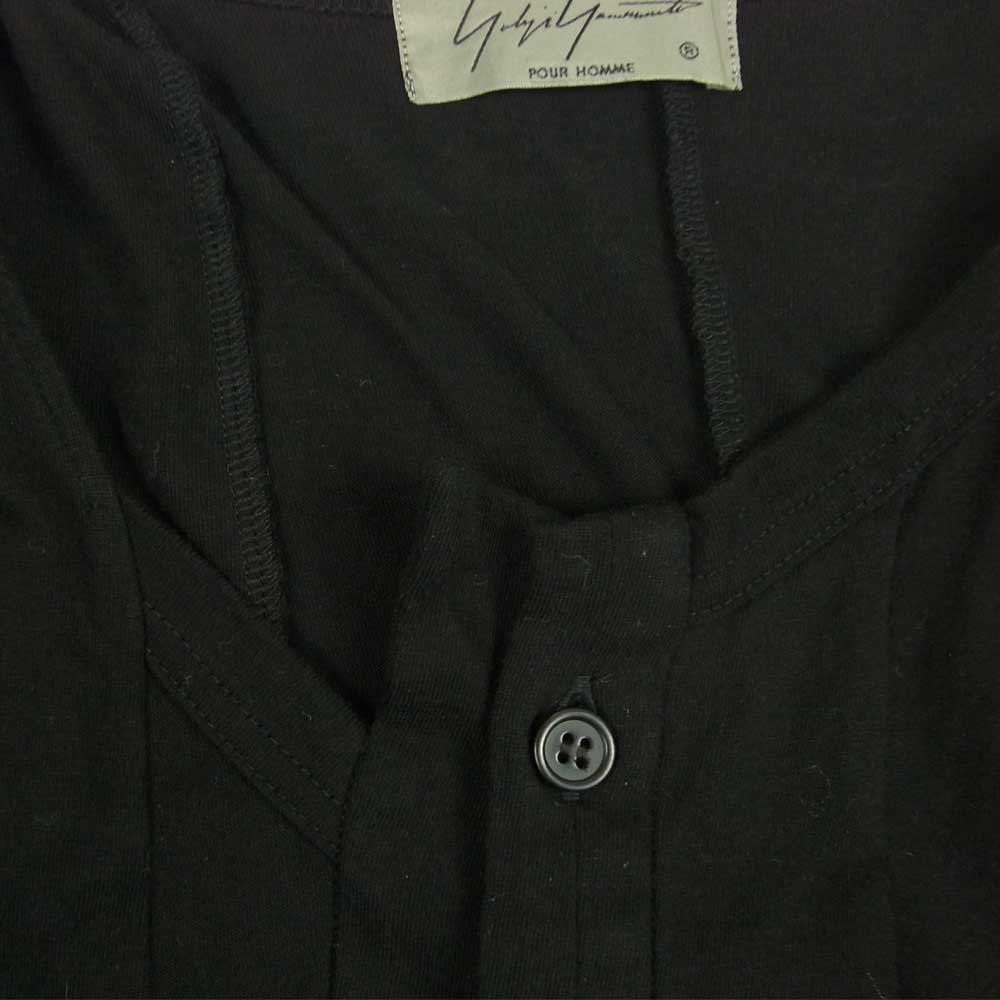 Yohji Yamamoto ヨウジヤマモト POUR HOMME 20SS HN-T36-890 縦切替 天竺 カーディガン ブラック系 3【中古】