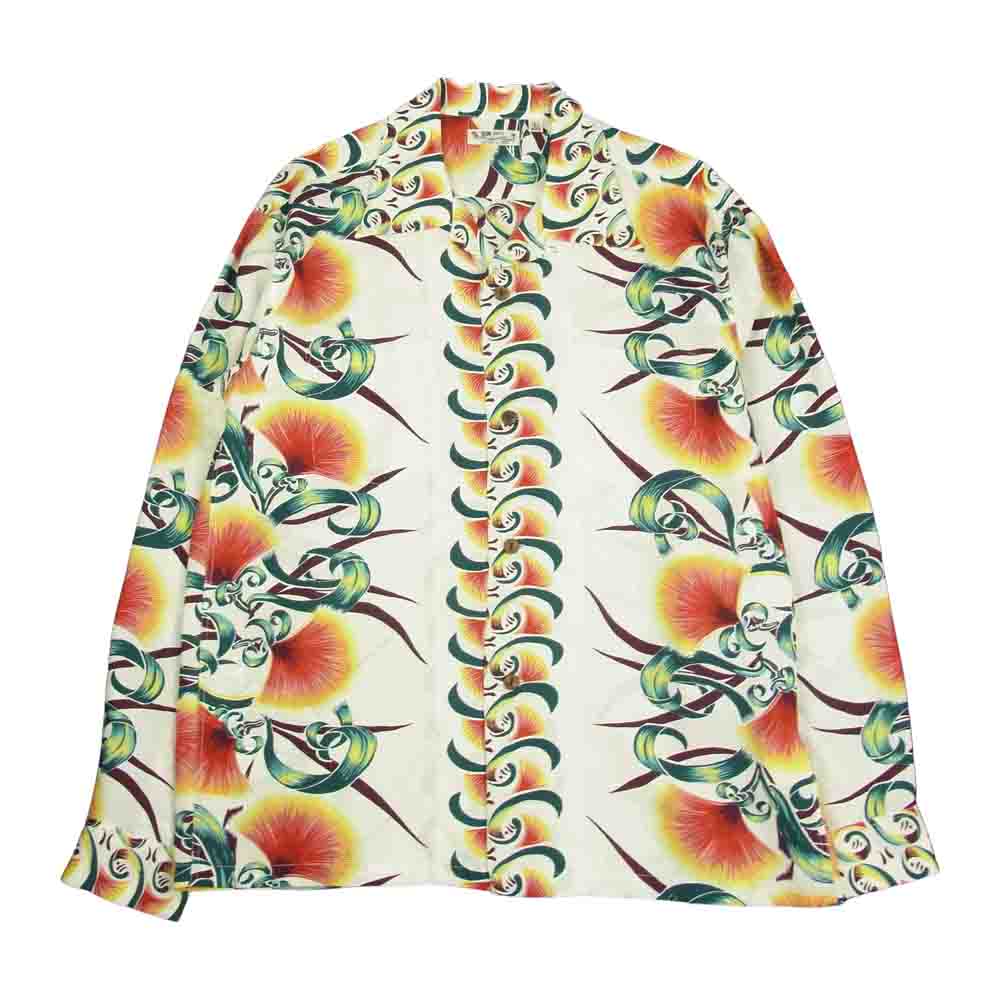 SUN SURF サンサーフ SS27445 BOMBAX TREE ボンバックス ハワイアンシャツ ホワイト系 L【中古】