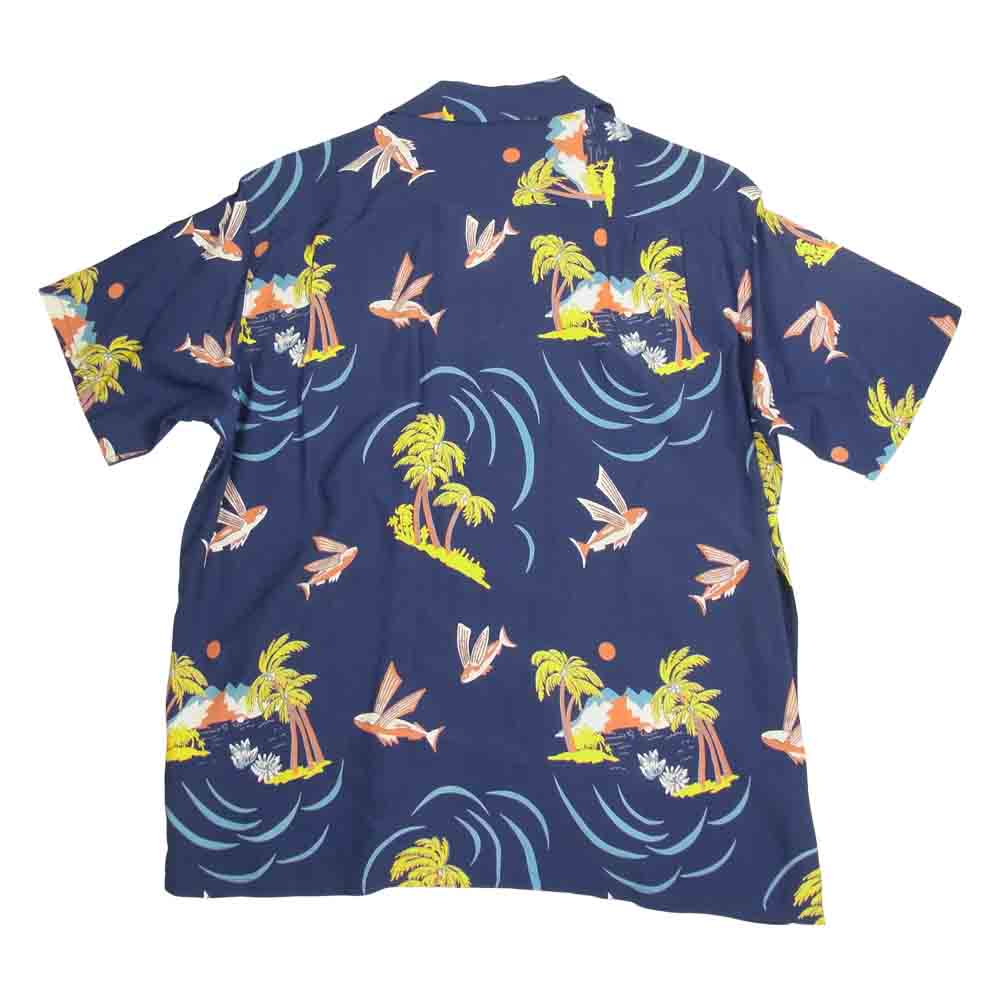 TAILOR TOYO テイラー東洋 DK36982 Duke Kahanamoku デューク カハナモク スペシャルエディション SOUTH SEA PARADISE ハワイアンシャツ ネイビー系 M【中古】