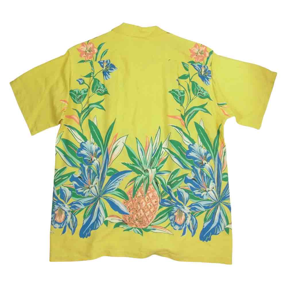 TAILOR TOYO テイラー東洋 DK36651 Duke Kahanamoku デューク カハナモク スペシャルエディション ORCHID AND PINEAPPLE ハワイアンシャツ イエロー系 M【中古】