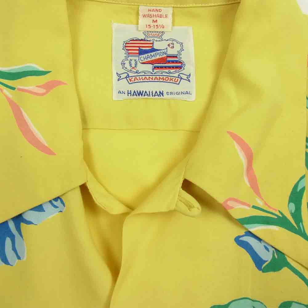 TAILOR TOYO テイラー東洋 DK36651 Duke Kahanamoku デューク カハナモク スペシャルエディション ORCHID AND PINEAPPLE ハワイアンシャツ イエロー系 M【中古】