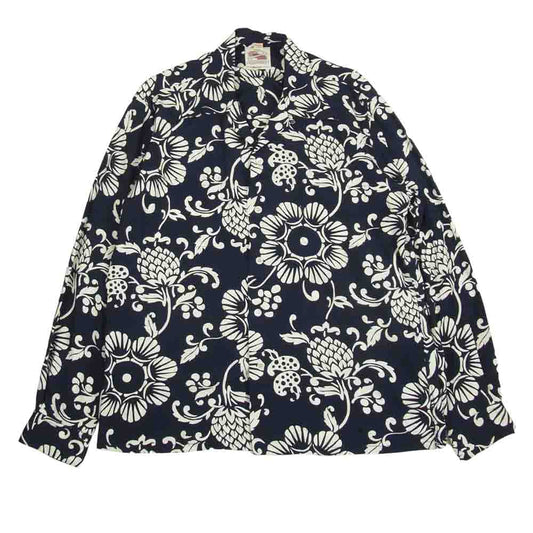 TAILOR TOYO テイラー東洋 DK27491 Duke Kahanamoku デューク カハナモク PAINEAPPLE PAREAU ハワイアンシャツ ネイビー系 L【中古】