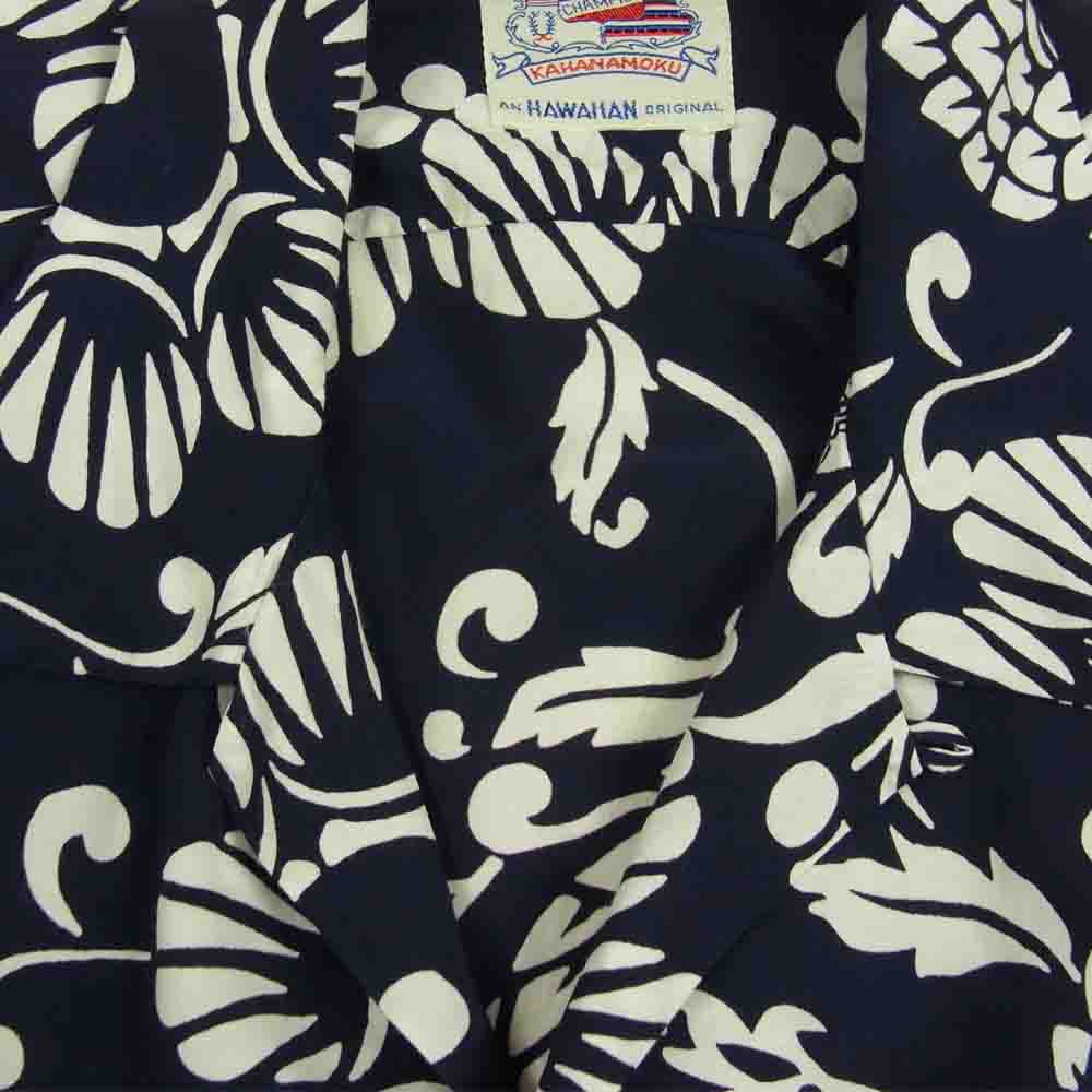 TAILOR TOYO テイラー東洋 DK27491 Duke Kahanamoku デューク カハナモク PAINEAPPLE PAREAU ハワイアンシャツ ネイビー系 L【中古】