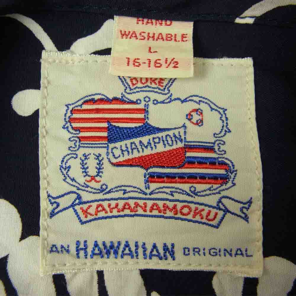 TAILOR TOYO テイラー東洋 DK27491 Duke Kahanamoku デューク カハナモク PAINEAPPLE PAREAU ハワイアンシャツ ネイビー系 L【中古】