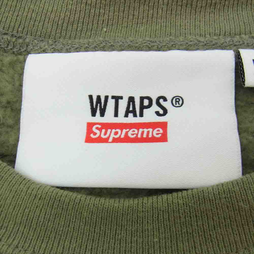 Supreme シュプリーム 21AW × WTAPS ダブルタップス Crewneck クルーネック スウェット トレーナー グリーン系 M【中古】