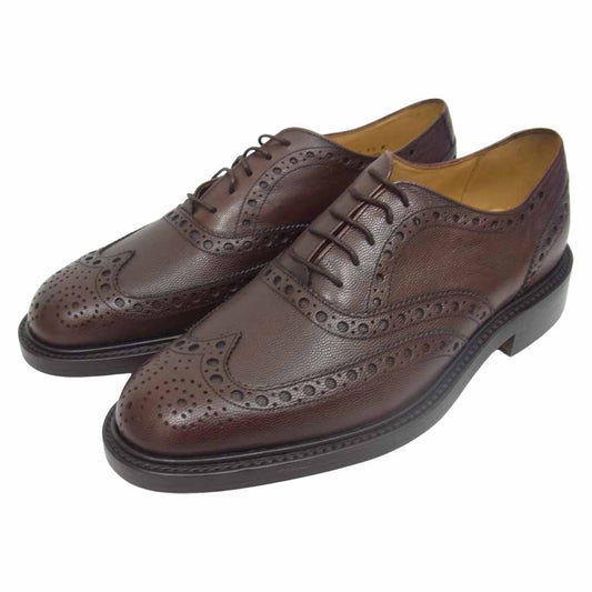 バーカー 4422FW12 CHARLES レザーソール カントリーブローグ ビジネス シューズ ブラウン系 7 1/2【極上美品】【中古】