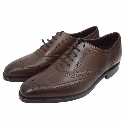 バーカー 4276FW14 CAP OXFORD BROGUE キャップ オックスフォード ブローグ レザー ビジネス シューズ ブラウン系 8【極上美品】【中古】