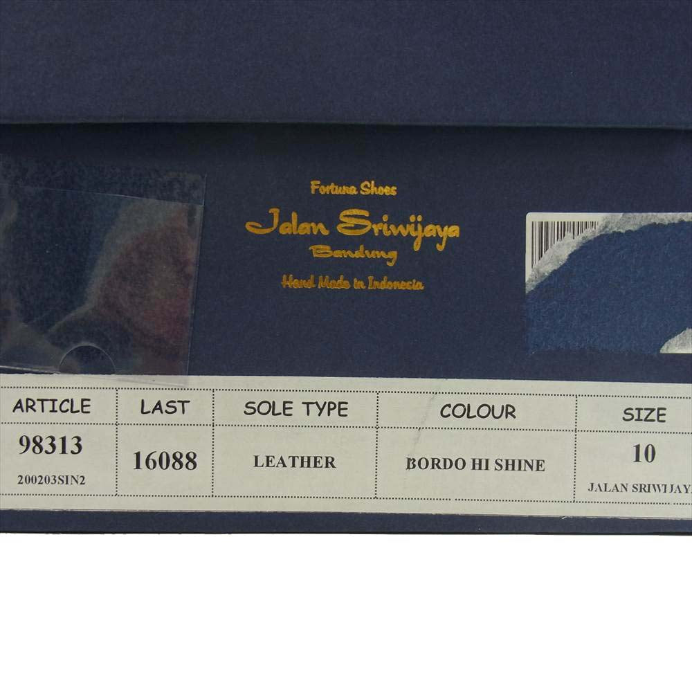 JALAN SRIWIJAYA ジャランスリウァヤ 98313 Vチップ シューズ レザーソール BORDO.HI.SHINE 10 バーガンディ ダークブラウン系 10【極上美品】【中古】