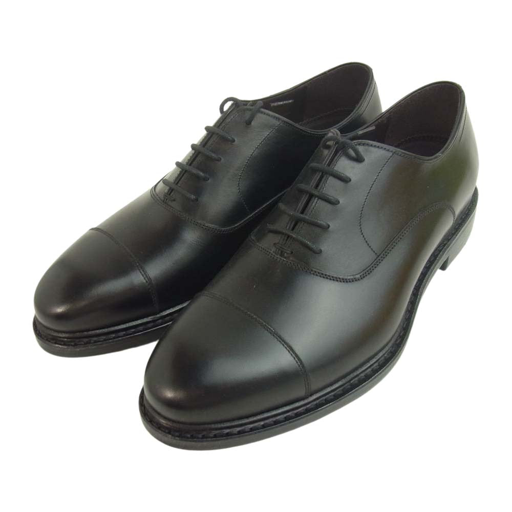JALAN SRIWIJAYA ジャランスリウァヤ 98655 EDWARD CALF レザーソール ストレートチップ シューズ UK8 ブラック系 8【極上美品】【中古】