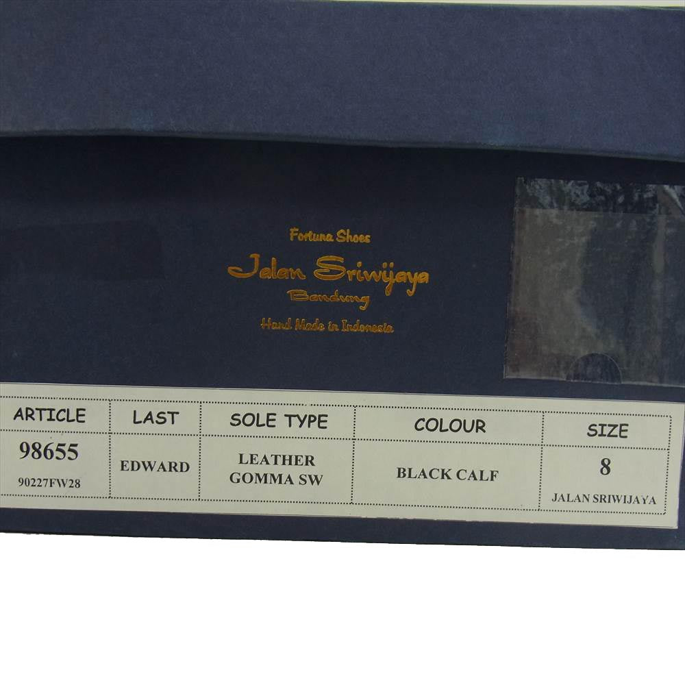 JALAN SRIWIJAYA ジャランスリウァヤ 98655 EDWARD CALF レザーソール ストレートチップ シューズ UK8 ブラック系 8【極上美品】【中古】