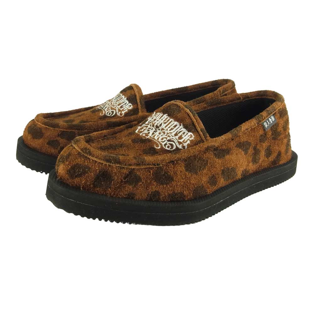 WACKO MARIA ワコマリア NMD-SUICOKE-WM-SH03 × 舐達麻 × SUICOKE DEEBO SHOES レオパード ローファー シューズ   ブラウン系 26㎝【極上美品】【中古】