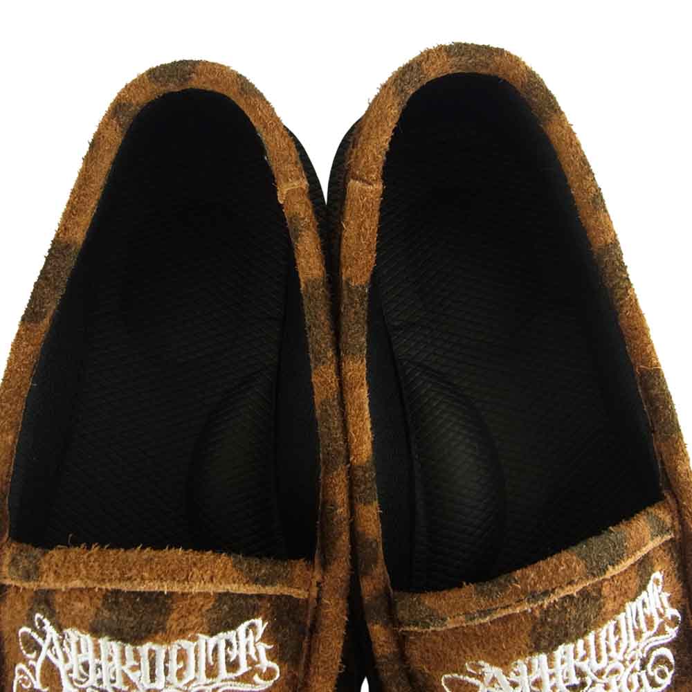 WACKO MARIA ワコマリア NMD-SUICOKE-WM-SH03 × 舐達麻 × SUICOKE DEEBO SHOES レオパード ローファー シューズ   ブラウン系 26㎝【極上美品】【中古】