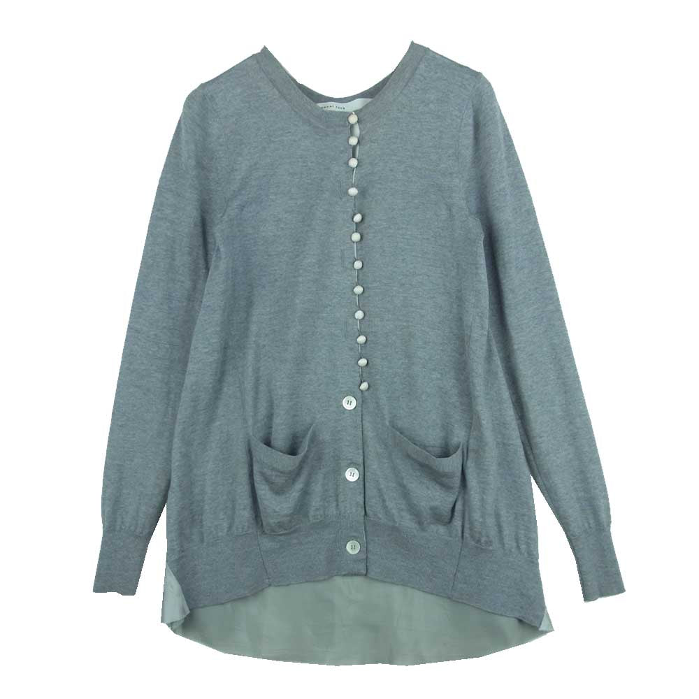 Sacai サカイ 14AW 14AWLU832 LUCK ラック バックフレア ドッキング カーディガン ウール 中国製 グレー系 1【中古】