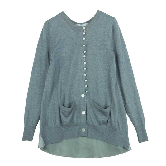 Sacai サカイ 14AW 14AWLU832 LUCK ラック バックフレア ドッキング カーディガン ウール 中国製 グレー系 1【中古】