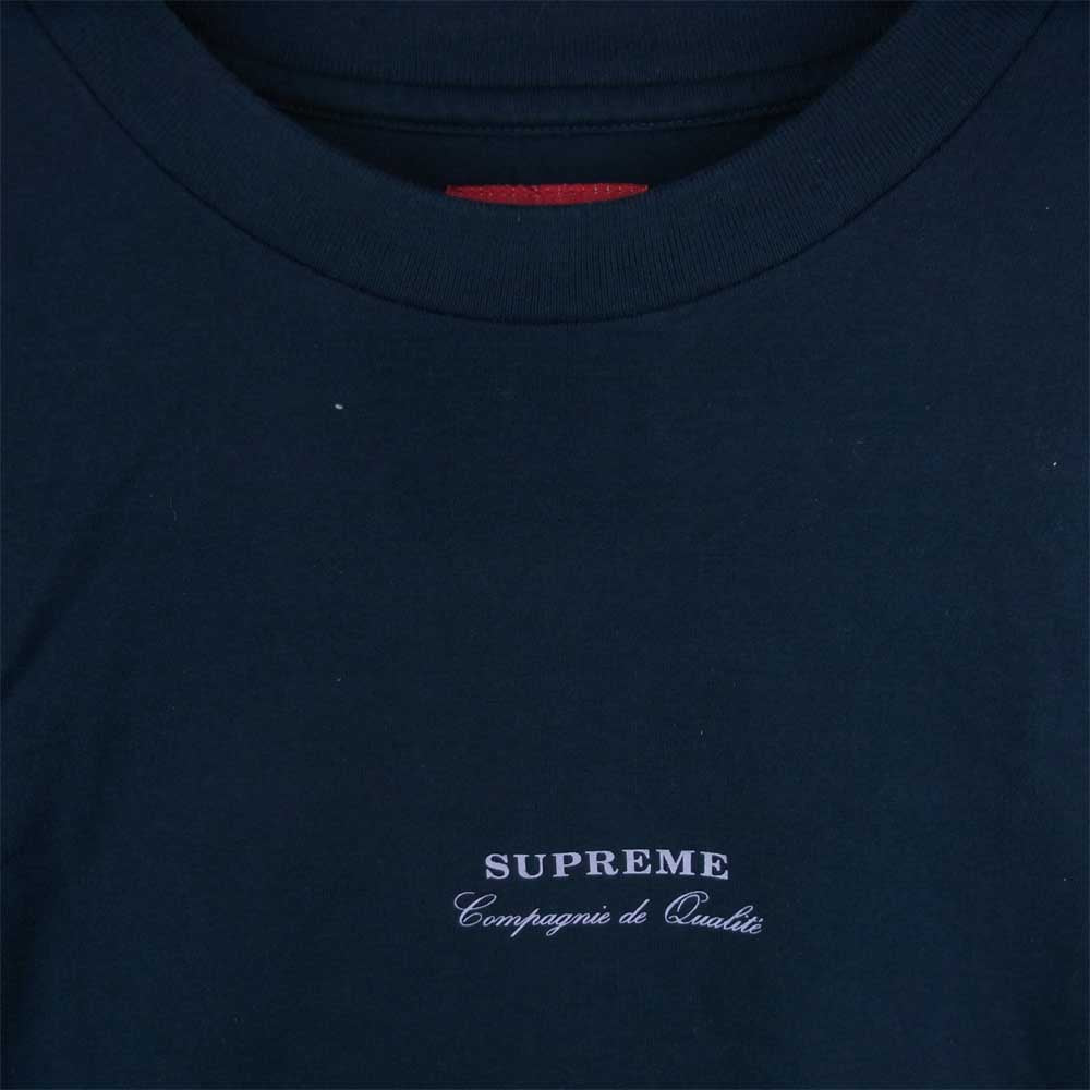 Supreme シュプリーム 19SS Qualite Tee カリテ ロゴ 半袖 Tシャツ コットン 中国製 ネイビー系 S【中古】