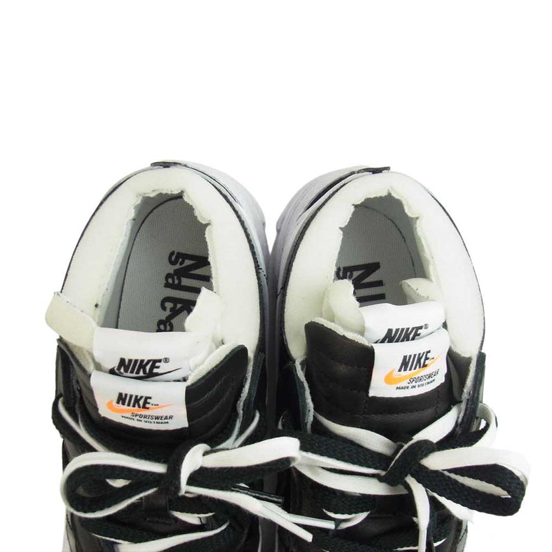 Sacai サカイ DM6443-001 Nike BLAZER LOW BLACK PATENT LEATHER ブレーザー ロー ブラック系 ホワイト系 27cm【美品】【中古】