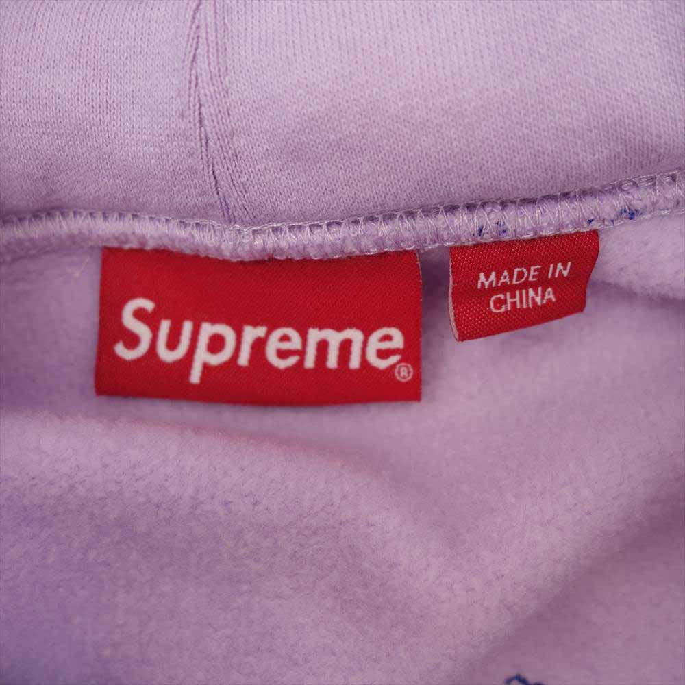 Supreme シュプリーム 22SS Script Stripe Hooded Sweatshirt スクリプト ストライプ パーカー パープル系 M【美品】【中古】